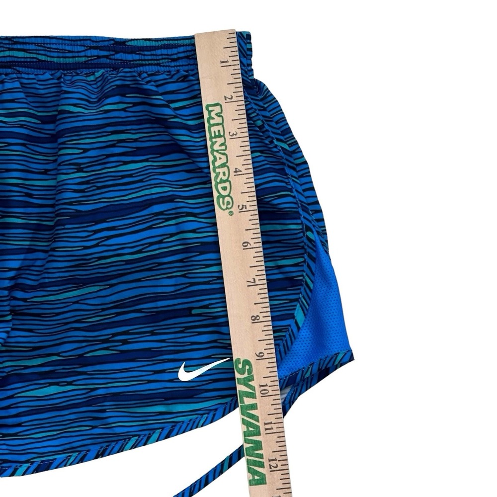 NIKE RUNNING WOMENS DRI-FIT TEMPO ULTRA SHORTS 3" 723944 Blue Stripe Print XL - Picture 8 of 10